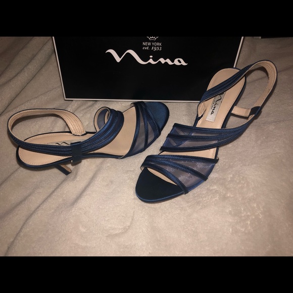 Nina navy blue dress heels - Picture 2 of 5